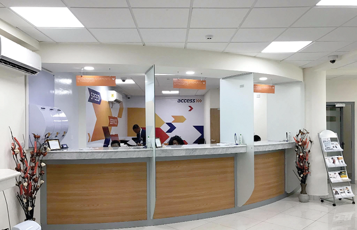 The new banking hall of Access Bank at Lashibi